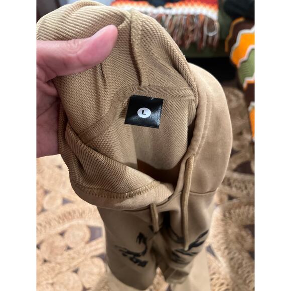 Women’s Casual Lounge Set Hoodie Joggers Tan L - Picture 6 of 6